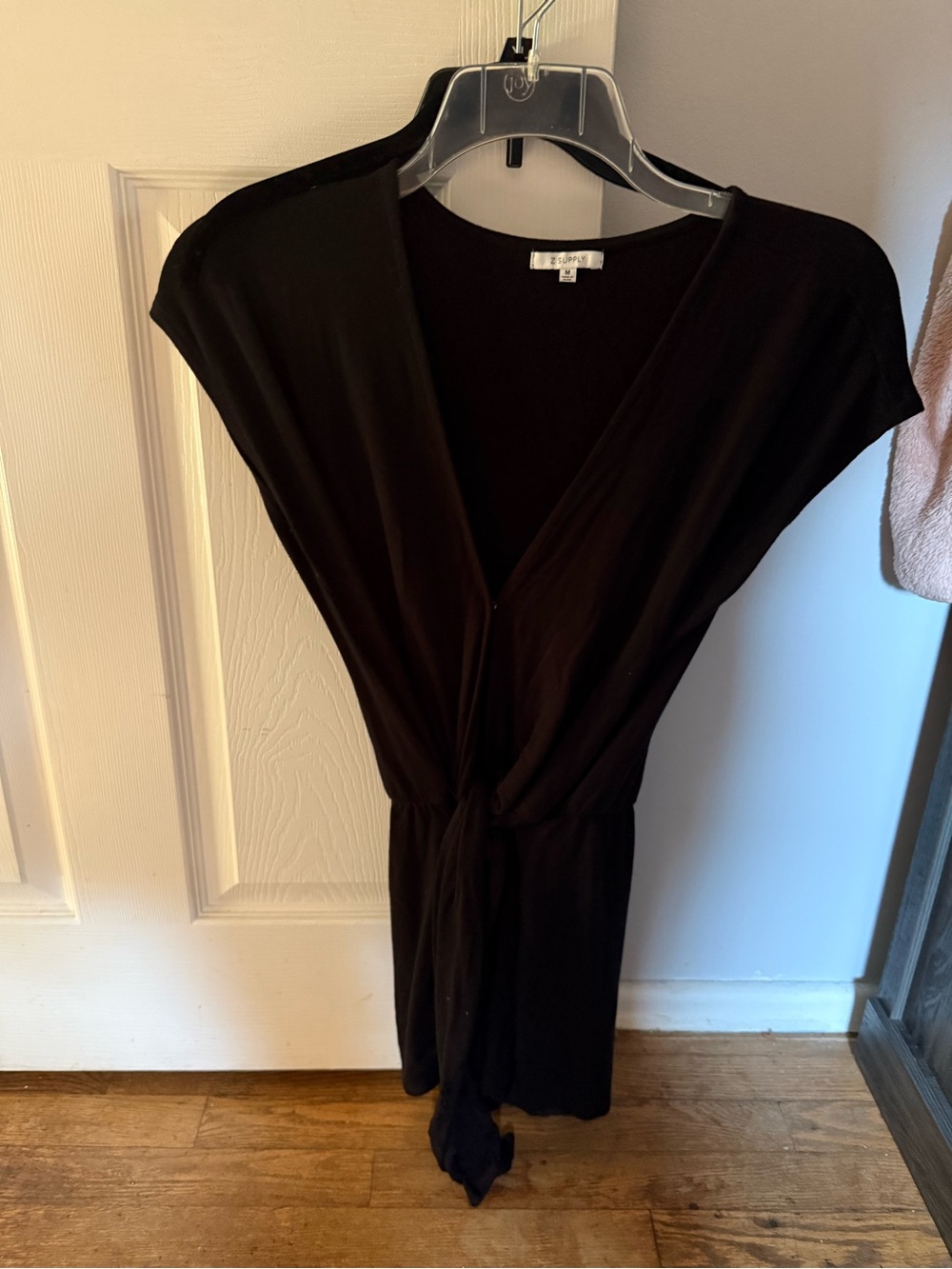 Black Knit Wrap Romper
